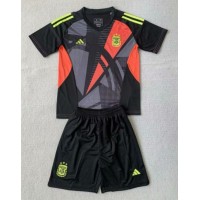 Camisa de time de futebol Argentina Goleiro Replicas 1º Equipamento Infantil Copa America 2024 Manga Curta (+ Calças curtas)